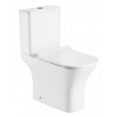 ΣΕΤ ΛΕΚΑΝΗ ΜΕ ΚΑΖΑΝΑΚΙ RIO SQUARE WHITE GLOSSY RIMLESS ΚΑΙ ΚΑΠΑΚΙ SLIM SOFT CLOSE ΠΙΣΩ ΣΙΦΩΝΙ (220000200) 65CM