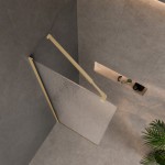 ΚΑΜΠΙΝΑ RIVELLE ΕΛΕΘΕΥΡΗΣ ΤΟΠΟΘΕΤΗΣΗΣ CLEAN GLASS BRUSHED GOLD 80X200CM
