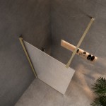 ΚΑΜΠΙΝΑ RIVELLE ΕΛΕΘΕΥΡΗΣ ΤΟΠΟΘΕΤΗΣΗΣ CLEAN GLASS BRUSHED GOLD 80X200CM