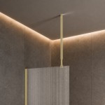ΚΑΜΠΙΝΑ RIVELLE ΕΛΕΘΕΥΡΗΣ ΤΟΠΟΘΕΤΗΣΗΣ CLEAN GLASS BRUSHED GOLD 80X200CM