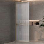 ΚΑΜΠΙΝΑ RIVELLE ΕΛΕΘΕΥΡΗΣ ΤΟΠΟΘΕΤΗΣΗΣ CLEAN GLASS BRUSHED GOLD 60X200CM