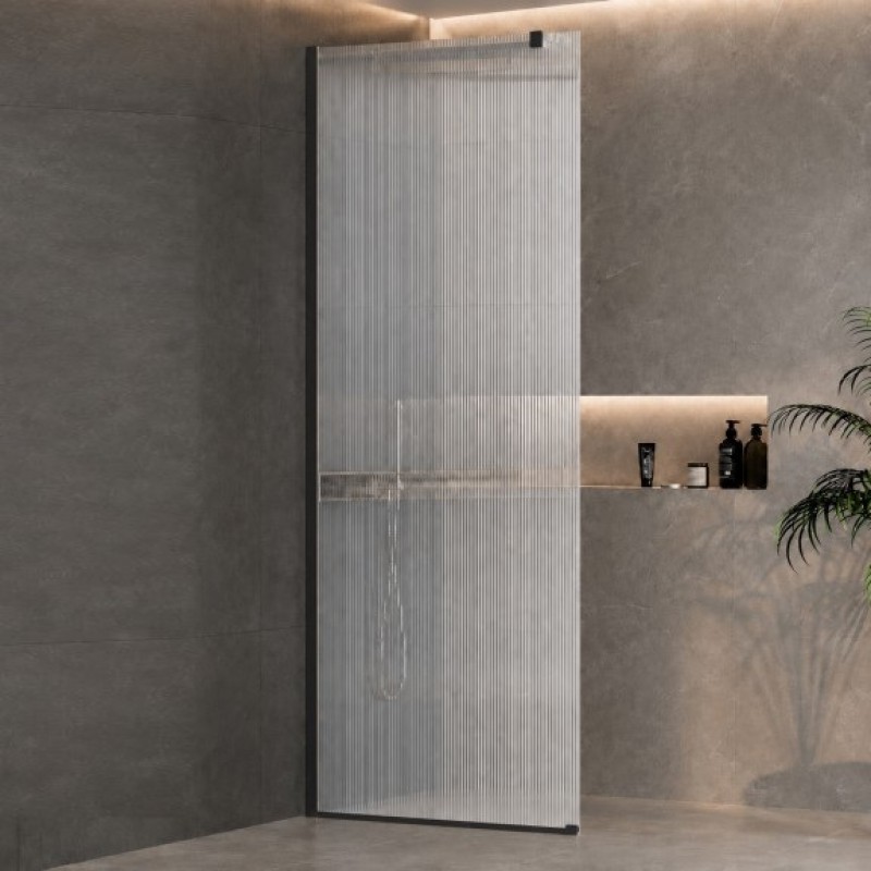 ΚΑΜΠΙΝΑ RIVELLE ΕΛΕΘΕΥΡΗΣ ΤΟΠΟΘΕΤΗΣΗΣ CLEAN GLASS BLACK 80X200CM
