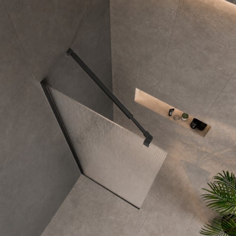 ΚΑΜΠΙΝΑ RIVELLE ΕΛΕΘΕΥΡΗΣ ΤΟΠΟΘΕΤΗΣΗΣ CLEAN GLASS BLACK 80X200CM