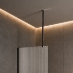 ΚΑΜΠΙΝΑ RIVELLE ΕΛΕΘΕΥΡΗΣ ΤΟΠΟΘΕΤΗΣΗΣ CLEAN GLASS BLACK 80X200CM