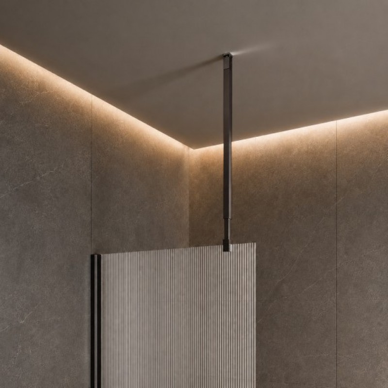 ΚΑΜΠΙΝΑ RIVELLE ΕΛΕΘΕΥΡΗΣ ΤΟΠΟΘΕΤΗΣΗΣ CLEAN GLASS BLACK 80X200CM