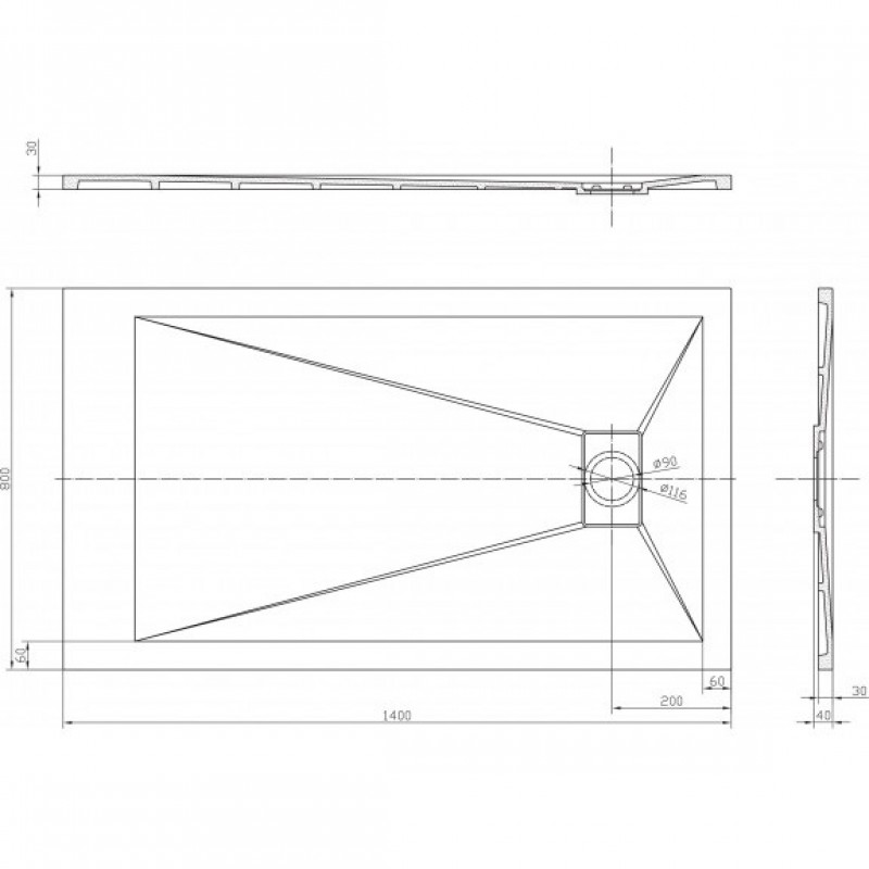 ΝΤΟΥΖΙΕΡΑ STONE DARK GREY 140X80X4CM