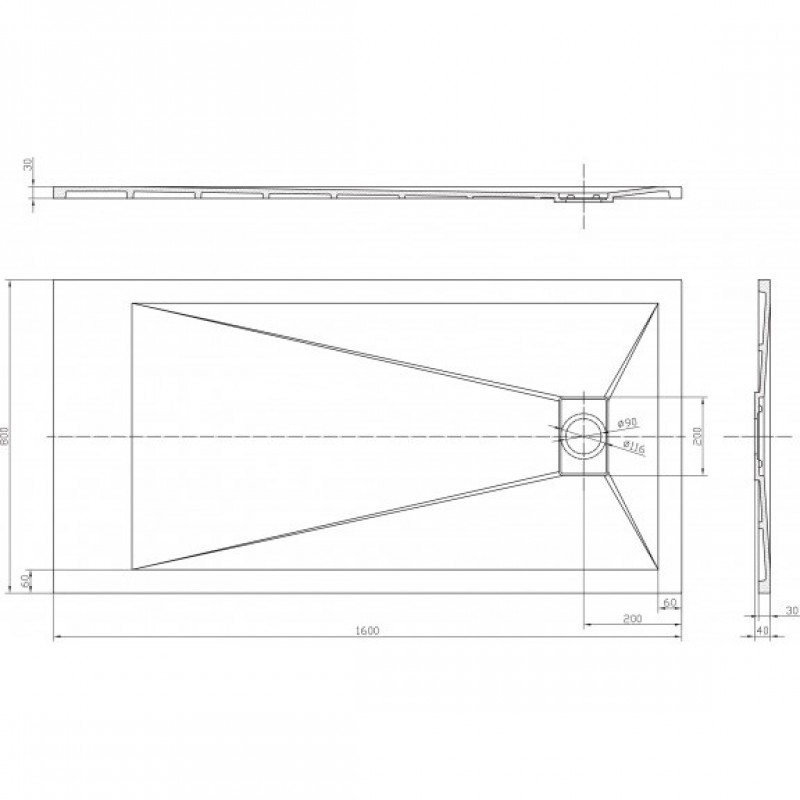 ΝΤΟΥΖΙΕΡΑ STONE WHITE 160X80X4CM