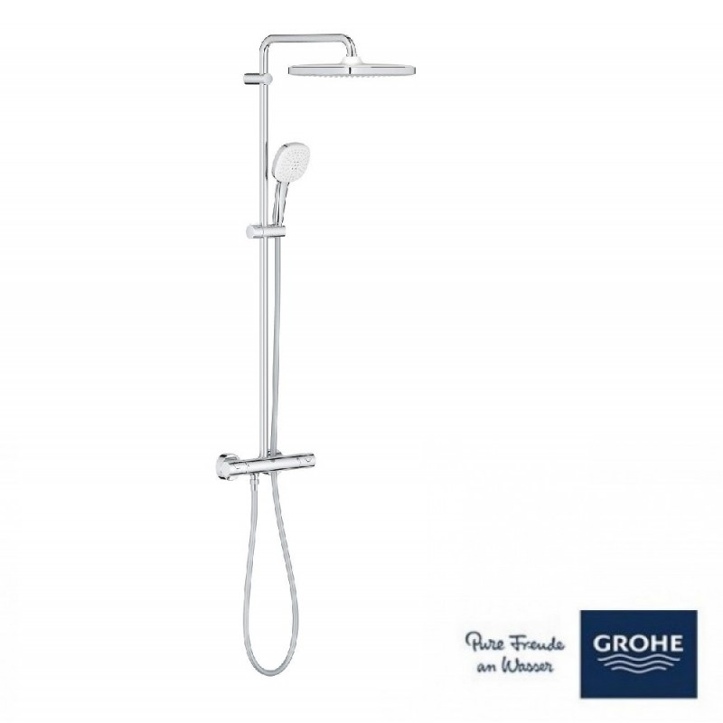 ΣΤΗΛΗ ΝΤΟΥΖ TEMPESTA SYSTEM 250 CUBE ΜΕ ΘΕΡΜΟΣΤΑΤΙΚΗ ΜΠΑΤΑΡΙΑ CHROME (26689001) GROHE