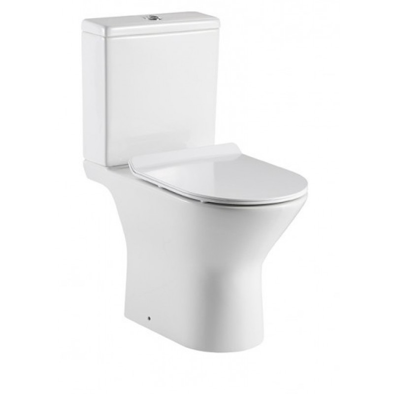 ΣΕΤ ΛΕΚΑΝΗ ΜΕ ΚΑΖΑΝΑΚΙ 7937 WHITE GLOSSY RIMLESS ΚΑΙ ΚΑΠΑΚΙ SLIM SOFT CLOSE ΠΙΣΩ ΣΙΦΩΝΙ 66.5CM