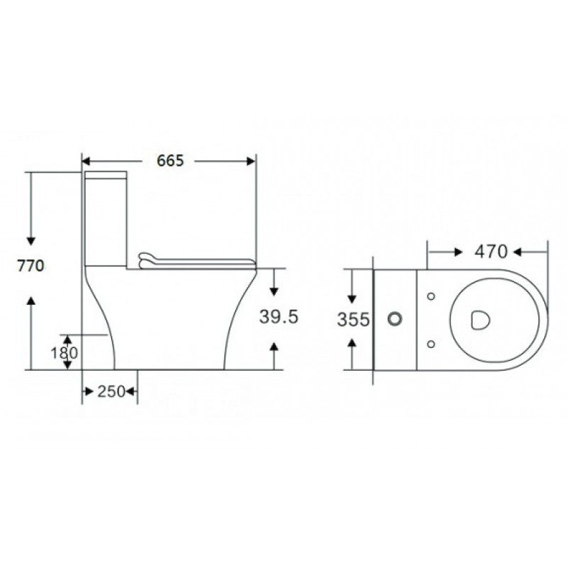ΣΕΤ ΛΕΚΑΝΗ ΜΕ ΚΑΖΑΝΑΚΙ 7937 WHITE GLOSSY RIMLESS ΚΑΙ ΚΑΠΑΚΙ SLIM SOFT CLOSE ΠΙΣΩ ΣΙΦΩΝΙ 66.5CM