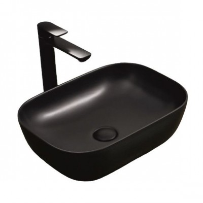 ΝΙΠΤΗΡΑΣ ΕΠΙΤΡΑΠΕΖΙΟΣ POMPEI OVAL BLACK MATT 46X32X13.5CM