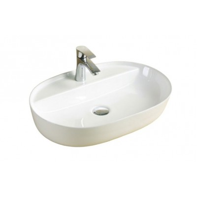 ΝΙΠΤΗΡΑΣ ΕΠΙΤΡΑΠΕΖΙΟΣ POMPEI OVAL HOL WHITE GLOSSY 51X39X13.5CM