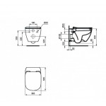 ΣΕΤ ΛΕΚΑΝΗ ΚΡΕΜΑΣΤΗ TESI II WHITE GLOSSY AQUABLADE ΜΕ ΚΑΠΑΚΙ SLIM SOFT CLOSE 53.5CM IDEAL STANDARD