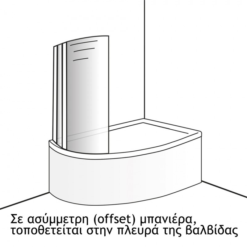 ΚΥΡΤΟ ΔΙΠΤΥΧΟ PRIMUS PLUS CLEAR CHROME 120CM