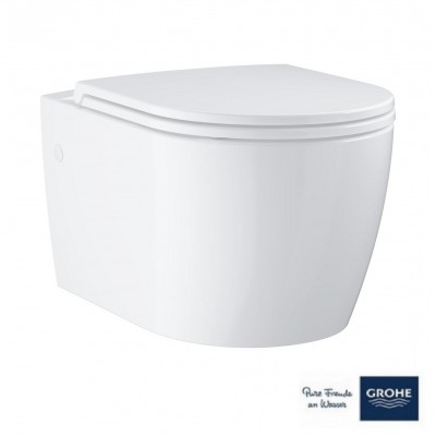 ΣΕΤ ΛΕΚΑΝΗ ΚΡΕΜΑΣΤΗ BAU CERAMIC ALPINE WHITE RIMLESS ΜΕ ΚΑΠΑΚΙ SLIM SOFT CLOSE (103860SH00) 54.3CM GROHE