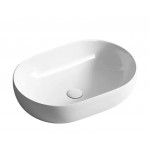 ΝΙΠΤΗΡΑΣ ΕΠΙΤΡΑΠΕΖΙΟΣ POMPEI OVAL WHITE GLOSSY (PO60511) 59X41X13.5CM
