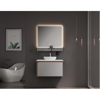 ΣΕΤ ΕΠΙΠΛΟ ΜΠΑΝΙΟΥ GREYS TOP LIGHT GREY MATT 80CM