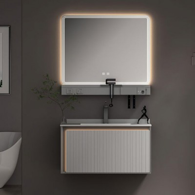 ΣΕΤ ΕΠΙΠΛΟ ΜΠΑΝΙΟΥ GREYS LIGHT GREY MATT 80CM