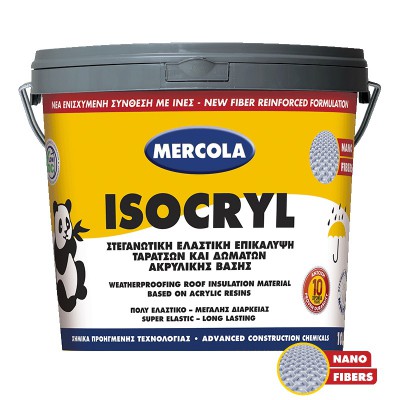  ΕΛΑΣΤΟΜΕΡΕΣ ΑΚΡΥΛΙΚΟ ΕΠΑΛΕΙΦΟΜΕΝΟ ΣΤΕΓΑΝΩΤΙΚΟ ISOCRYL ΛΕΥΚΟ (13KG) MERCOLA