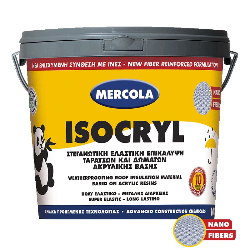  ΕΛΑΣΤΟΜΕΡΕΣ ΑΚΡΥΛΙΚΟ ΕΠΑΛΕΙΦΟΜΕΝΟ ΣΤΕΓΑΝΩΤΙΚΟ ISOCRYL ΛΕΥΚΟ (13KG) MERCOLA