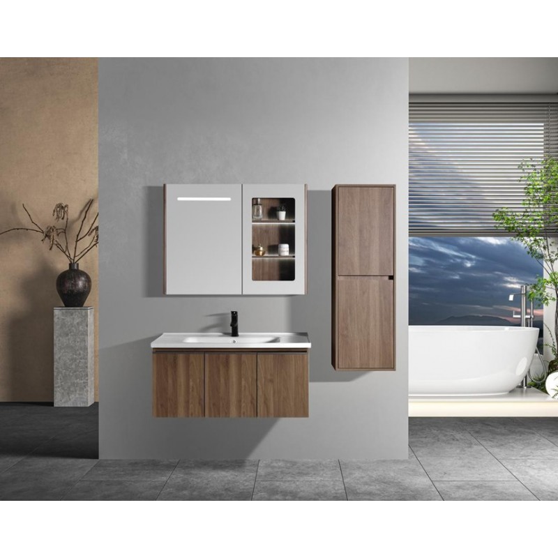 ΣΕΤ ΕΠΙΠΛΟ ΜΠΑΝΙΟΥ LAVARE WALNUT MATT 100CM