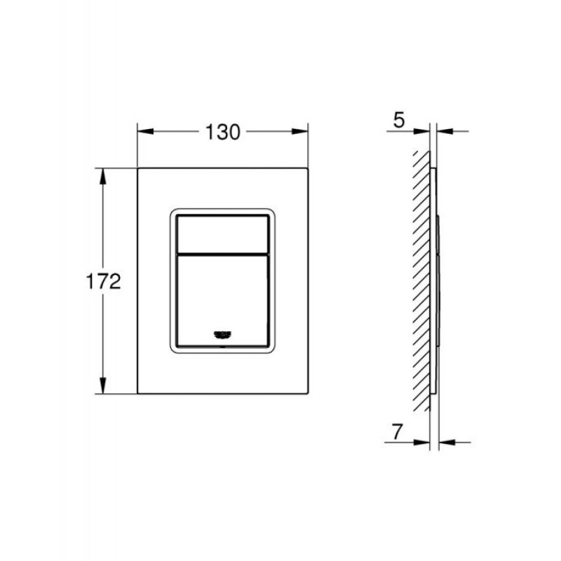 ΠΛΑΚΕΤΑ ΔΙΠΛΗΣ ΡΟΗΣ SKATE COSMOPOLITAN S BRUSHED HARD GRAPHITE (37535AL0) GROHE