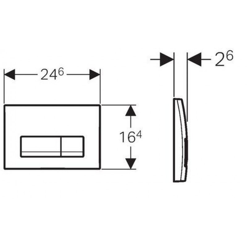 ΠΛΑΚΕΤΑ DELTA 50 BLACK GLOSSY (115.119.DW.1) GEBERIT