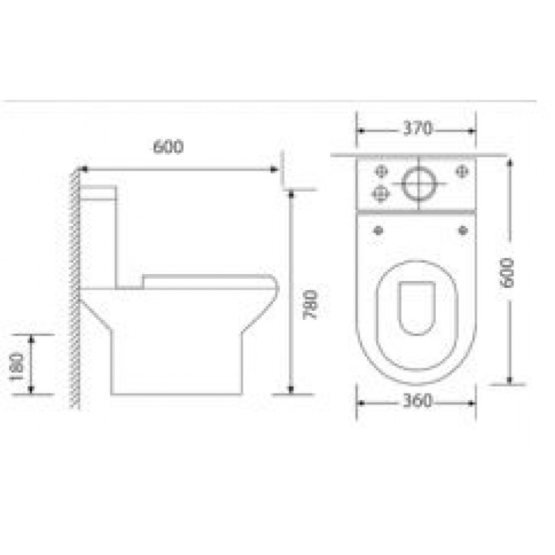 ΣΕΤ ΛΕΚΑΝΗ ΜΕ ΚΑΖΑΝΑΚΙ TONIC WHITE GLOSSY RIMLESS ΚΑΙ ΚΑΠΑΚΙ SLIM SOFT CLOSE ΠΙΣΩ ΣΙΦΩΝΙ 60CM