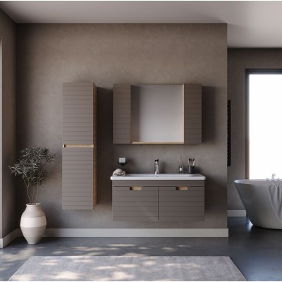 ΣΕΤ ΕΠΙΠΛΟ ΜΠΑΝΙΟΥ VEGA BROWN MATT 100CM