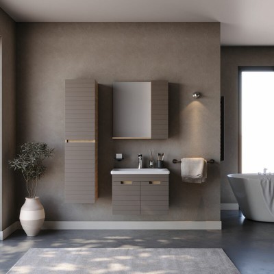 ΣΕΤ ΕΠΙΠΛΟ ΜΠΑΝΙΟΥ VEGA BROWN MATT 65CM