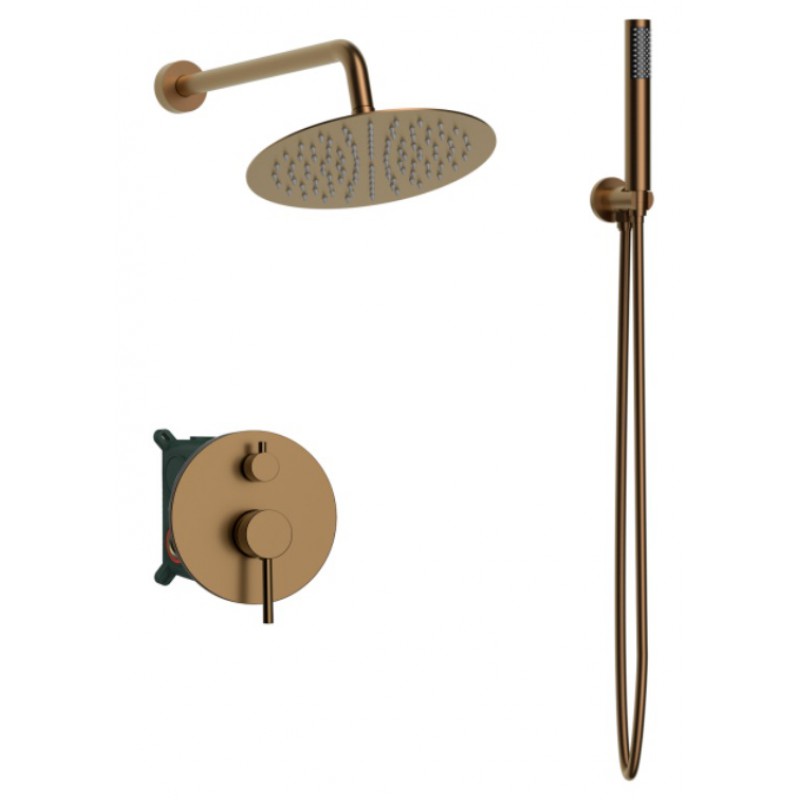 ΜΠΑΤΑΡΙΑ ΛΟΥΤΡΟΥ ΕΝΤΟΙΧΙΣΜΟΥ 2 ΕΞΟΔΩΝ TOIXOY VENIS BRUSHED COPPER ΜΕ BOX DC