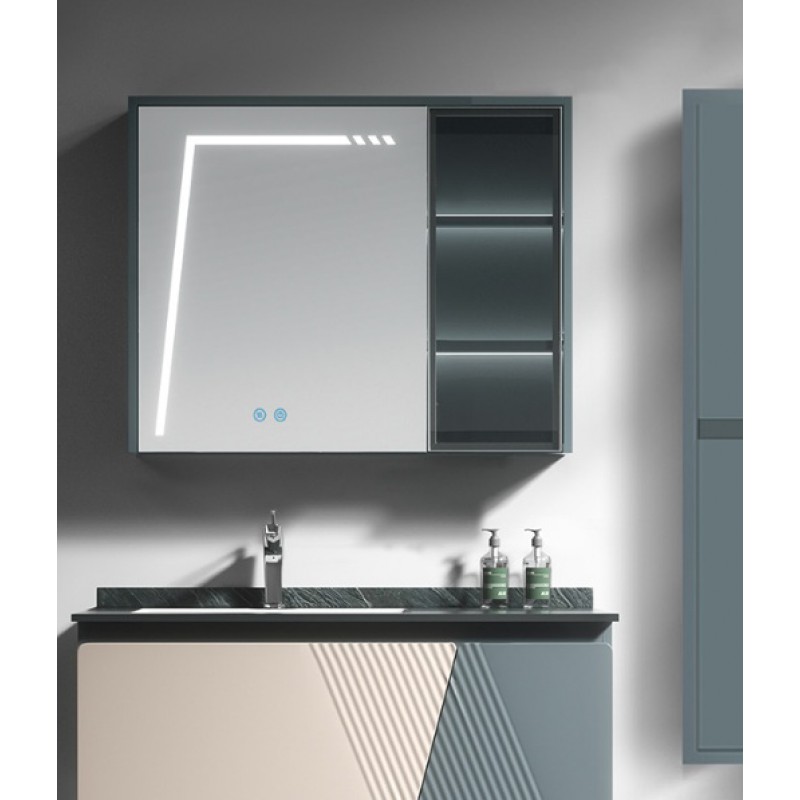 ΚΑΘΡΕΠΤΗΣ VICTORIA LED BEIGE/PETROL 90CM