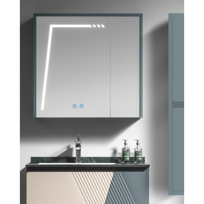 ΚΑΘΡΕΠΤΗΣ VICTORIA LED BEIGE/PETROL 80CM