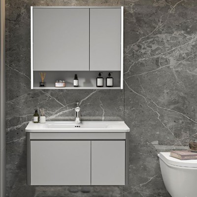 ΣΕΤ ΕΠΙΠΛΟ ΜΠΑΝΙΟΥ YVONNE GREY MATT 80CM