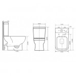 ΣΕΤ ΛΕΚΑΝΗ ΜΕ ΚΑΖΑΝΑΚΙ ALMOND RIMLESS ΚΑΙ ΚΑΠΑΚΙ SOFT CLOSE ΠΙΣΩ ΣΙΦΩΝΙ 61.5CM