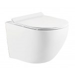 ΣΕΤ ΛΕΚΑΝΗ ΚΡΕΜΑΣΤΗ CAPRI WHITE GLOSSY RIMLESS ΜΕ ΚΑΠΑΚΙ SLIM SOFT CLOSE 50CM