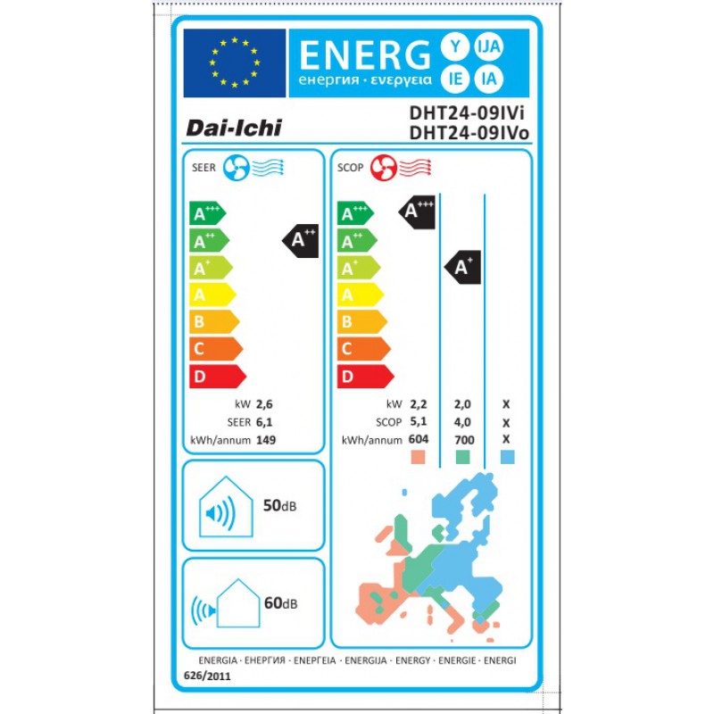 DAI-ICHI DHT22-09IVi 9.000BTU/h WI-FI READY ΚΛΙΜΑΤΙΣΤΙΚΟ INVERTER