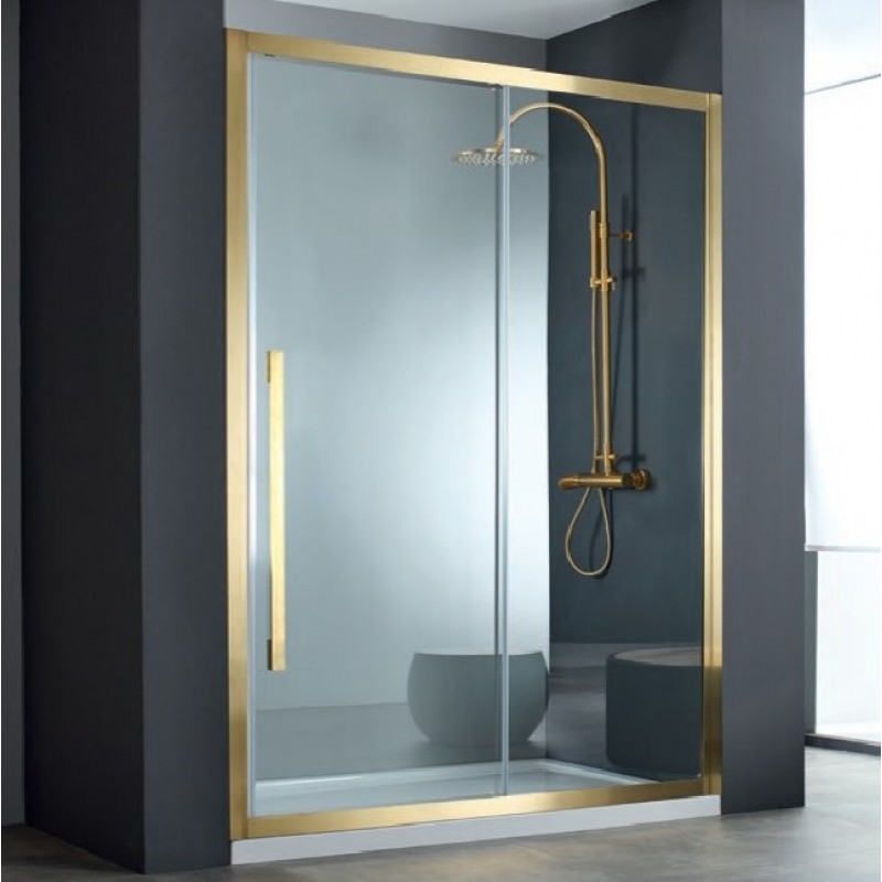 ΠΟΡΤΑ ΝΤΟΥΖΙΕΡΑΣ NOXX SLIDER CLEAN GLASS PVD BRUSHED GOLD 160X200CM