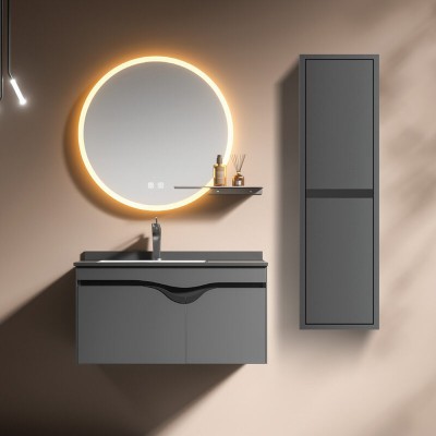 ΣΕΤ ΕΠΙΠΛΟ ΜΠΑΝΙΟΥ DIVA ANTHRACITE MATT 80CM