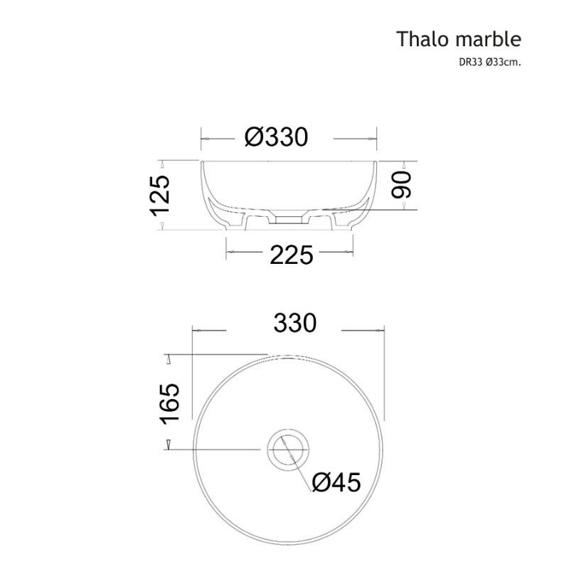 ΝΙΠΤΗΡΑΣ ΕΠΙΚΑΘΗΜΕΝΟΣ THALO MARBLE MARQUINA NERO Φ39 H.10CM