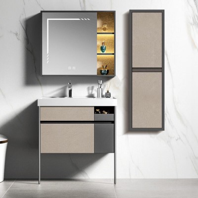 ΣΕΤ ΕΠΙΠΛΟ ΜΠΑΝΙΟΥ ELITE SMOKE GREY MATT 80CM