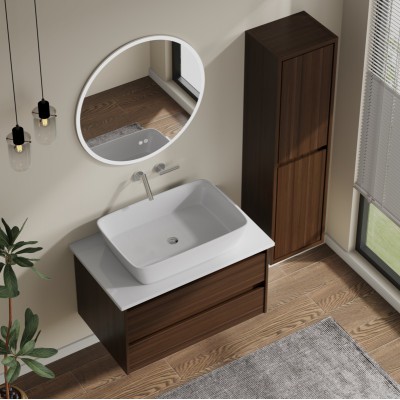 ΣΕΤ ΕΠΙΠΛΟ ΜΠΑΝΙΟΥ EVELYN TOP BROWN ΜΑΤΤ 60CM