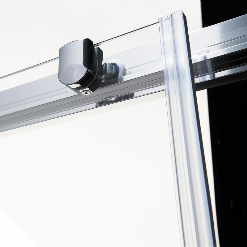 ΚΑΜΠΙΝΑ ΠΑΡΑΛΛΗΛΟΓΡΑΜΜΗ FLOW CORNER ENTRY CLEAN GLASS CHROME 80Χ110Χ195CM