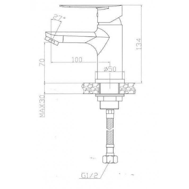 ΜΠΑΤΑΡΙΑ ΝΙΠΤΗΡΟΣ HAPPY CHROME MATT ΜΕ ΑΥΤ. ΒΑΛΒ. POP UP (HP005) QUARANTA