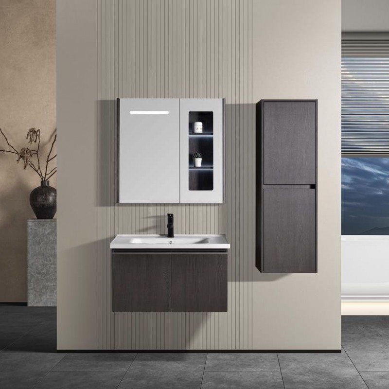 ΣΕΤ ΕΠΙΠΛΟ ΜΠΑΝΙΟΥ LAVARE GREY MATT 80CM