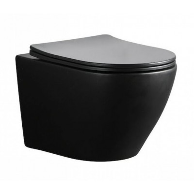 ΣΕΤ ΛΕΚΑΝΗ ΚΡΕΜΑΣΤΗ CAPRI ROUND BLACK MATT RIMLESS ΜΕ ΚΑΠΑΚΙ SLIM SOFT CLOSE 50CM ΣΕΤ ΛΕΚΑΝΗ ΚΡΕΜΑΣΤΗ CAPRI ROUND BLACK MATT RIMLESS ΜΕ ΚΑΠΑΚΙ SLIM SOFT CLOSE 50CM