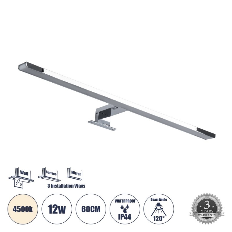 ΦΩΤΙΣΤΙΚΟ ΑΠΛΙΚΑ 60CM LED 12W CHROME 4500K