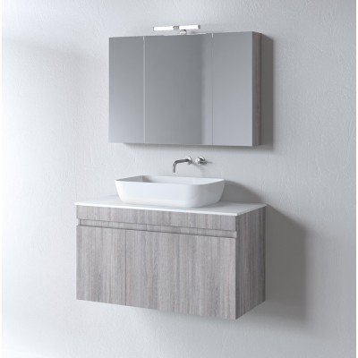 ΣΕΤ ΕΠΙΠΛΟ ΜΠΑΝΙΟΥ OMEGA TOP GREY OAK MATT 90CM