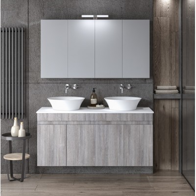 ΣΕΤ ΕΠΙΠΛΟ ΜΠΑΝΙΟΥ OMEGA TOP DOUBLE GREY OAK MATT 120CM