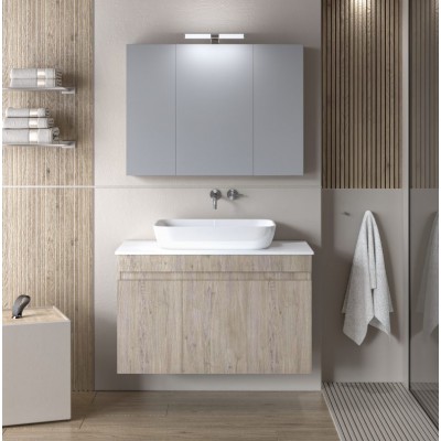 ΣΕΤ ΕΠΙΠΛΟ ΜΠΑΝΙΟΥ OMEGA TOP BEIGE OAK MATT 90CM